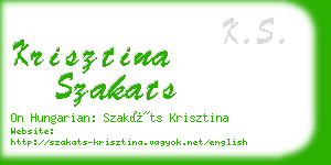 krisztina szakats business card